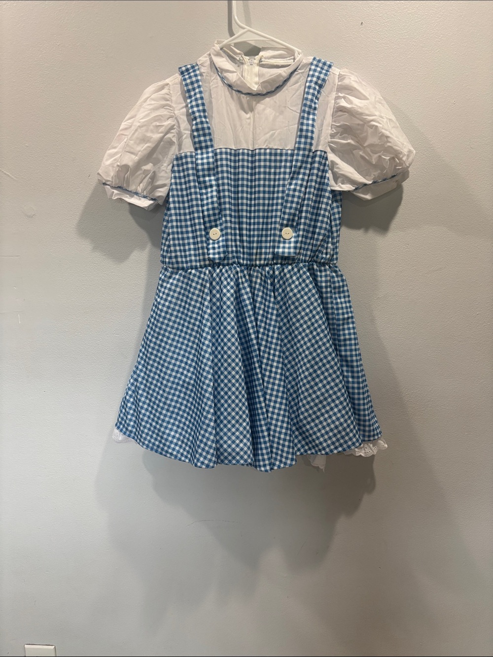 Source Unknown Blue & White Gingham Kids Costume Dress